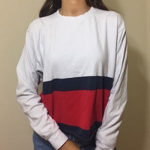 Brandy Melville Red White Blue Long Sleeve Top